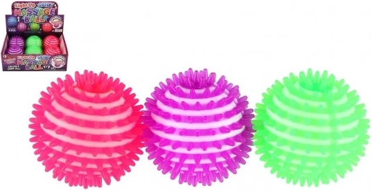 Mingea de masaj antistres din cauciuc cu lumină, 8 cm