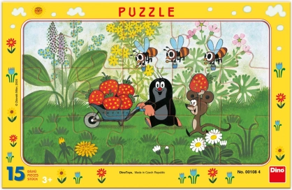 Dino puzzle din hârtie Cârtița în excursie 15 piese