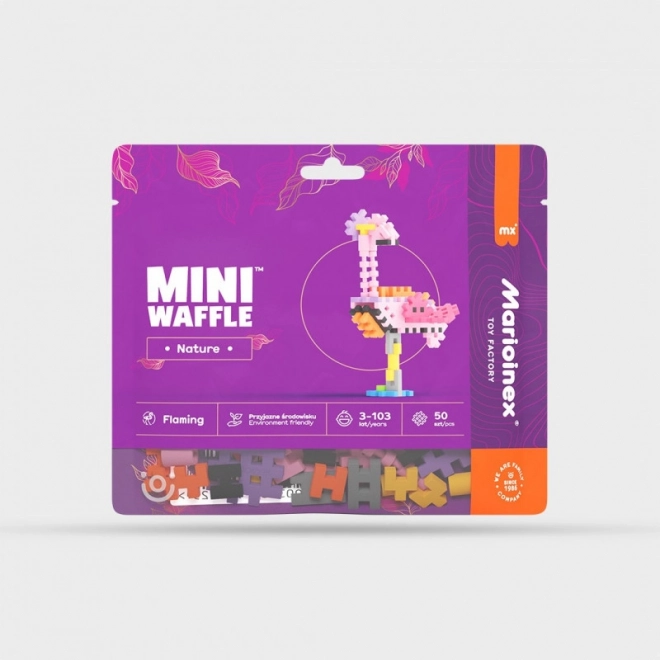 Set de construcție Mini Waffle Nature – flamingo, 50 piese
