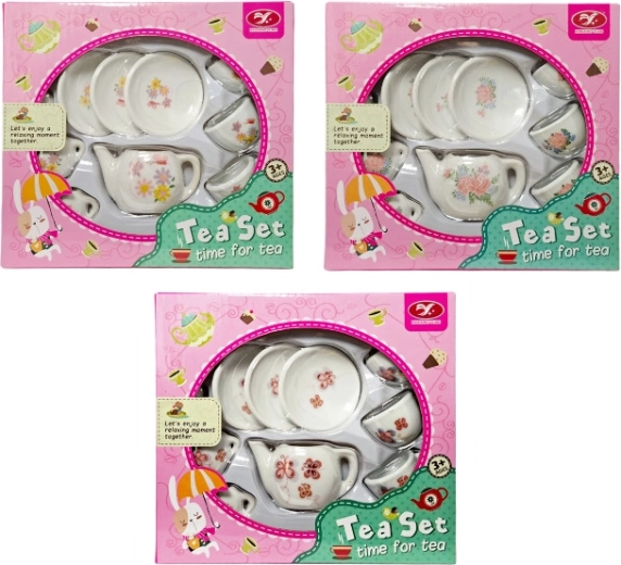 Set de ceai din porțelan pentru copii cu flori sau fluturi