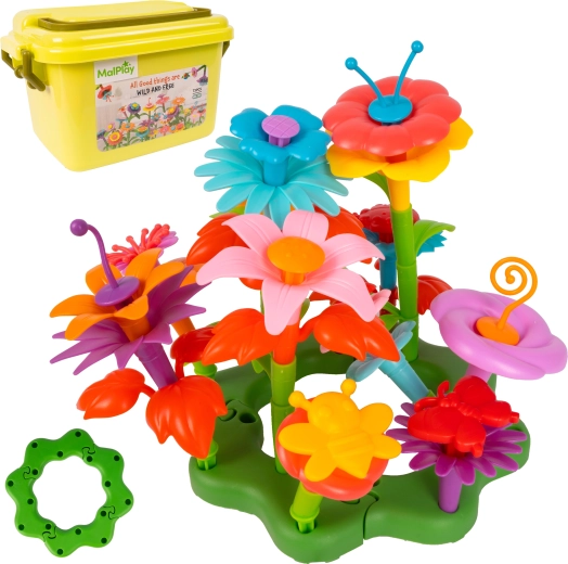 Set de construcție flori DIY, 73 piese în cutie