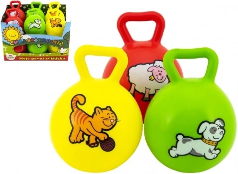 minge cu mâner și zornăitoare, primele mele animăluțe, 10 cm