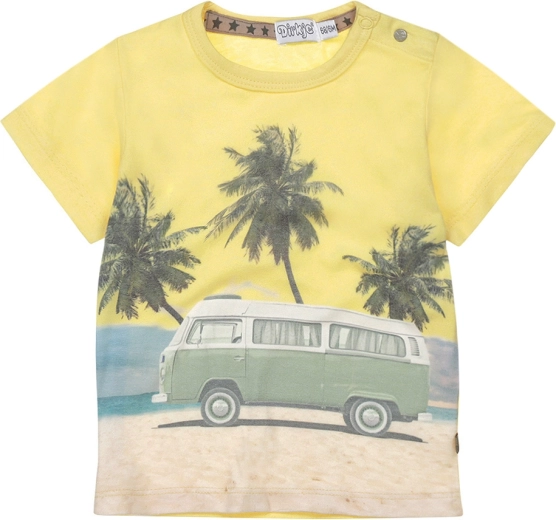 Tricou băieți Dirkje cu mânecă scurtă, galben, mărimea 80