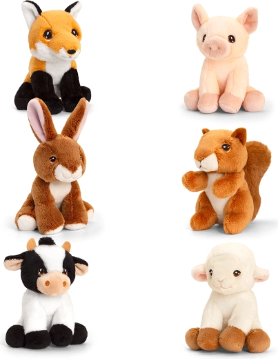 Keeleco animale de fermă colecționabile 14 cm – set de 6 plușuri