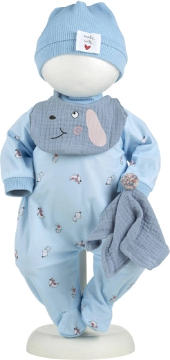 Hăinuțe pentru păpușa bebeluș Llorens New Born 40–42 cm cu șervețel - 4 bucăți