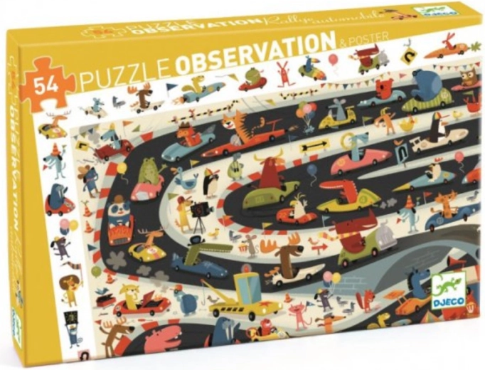 Puzzle de observație DJECO Rallye, 54 de piese