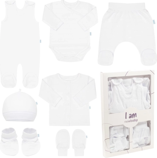 Set pentru bebeluși la maternitate New Baby I AM alb, mărimea 62