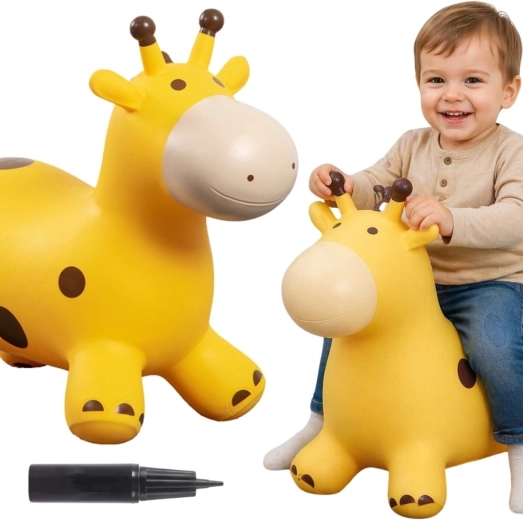 Girafă gonflabilă de sărit Woopie cu pompiță