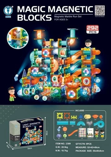 Set de construcție magnetică 292 piese