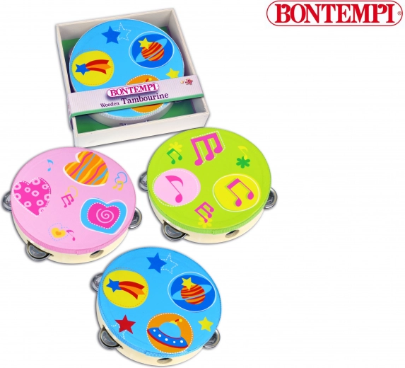 Tamburină din lemn Bontempi 18 cm