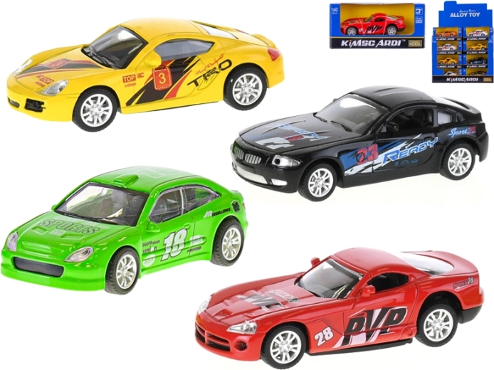 Mașinuță de curse metalică 1:43 cu mecanism pull-back