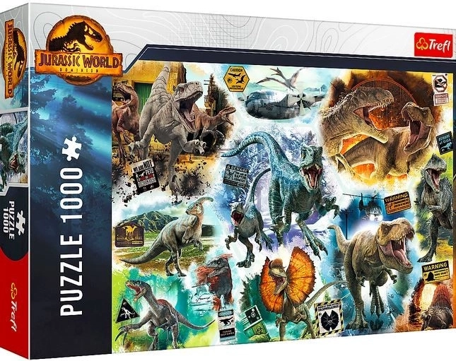 Puzzle 1000 piese – JURASSIC WORLD: Pe urmele dinozaurilor