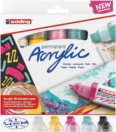 Set acrilic 3D Edding 5400 Modern Basic, 5 buc.