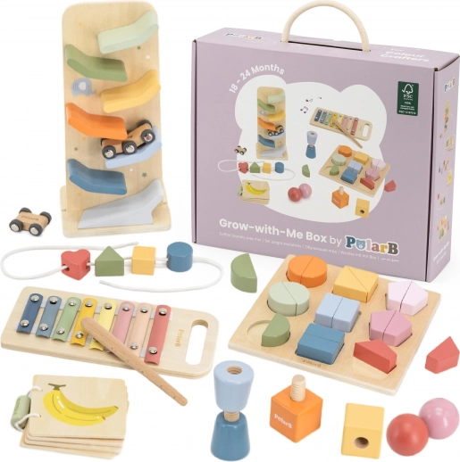 VIGA set educațional de jucării pentru copii 18–24 luni în cutie cu mâner