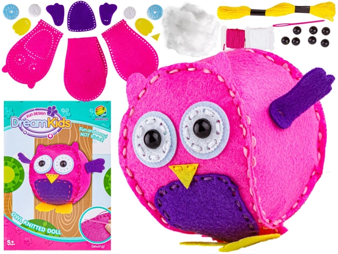 Set creativ pentru coaserea unei bufnițe de pluș (DIY) - 1 bucată