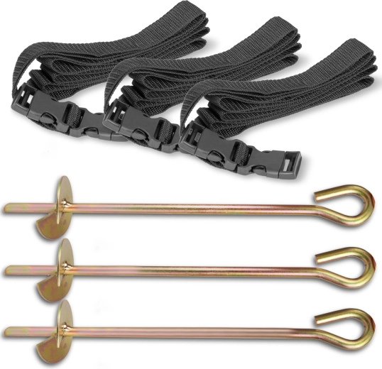 Set de ancore Neo-Sport pentru fixarea trambulinei de grădină, 3 buc.