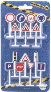 Semne rutiere – set educațional 14 buc., modele din plastic 5,5 cm