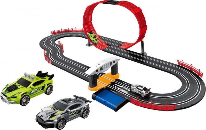 pistă auto cu buclă 560 cm pentru 2 mașini
