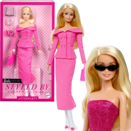 Mattel Barbie Signature păpușă de colecție deluxe în set roz Day to Night, styled by Andrew Mukamal
