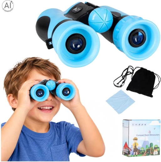 Binoclu pentru copii 8×21 mm cu husă, albastru