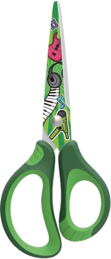 Foarfecă școlară KEYROAD Tattoo Soft 15 cm verde