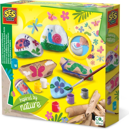 Pictarea pietricelelor și bețișoarelor eco