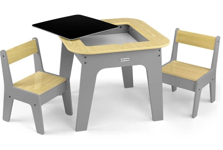 Blat reversibil: cuburi și tablă pentru cretă