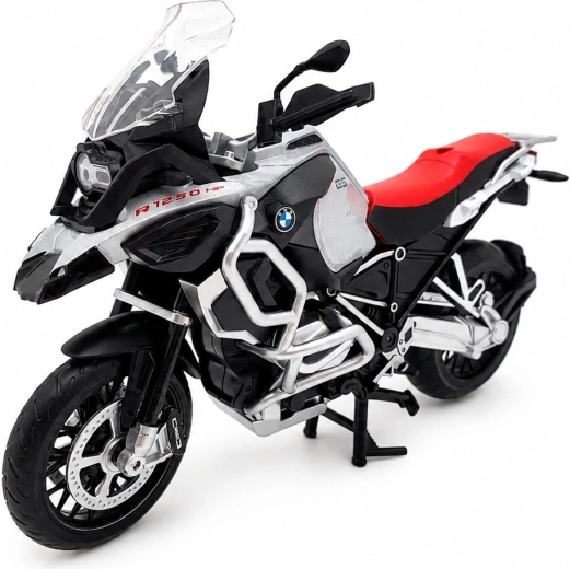 Model motocicletă MSZ BMW R1250GS Adventure argintiu 1:12 - 1 bucată