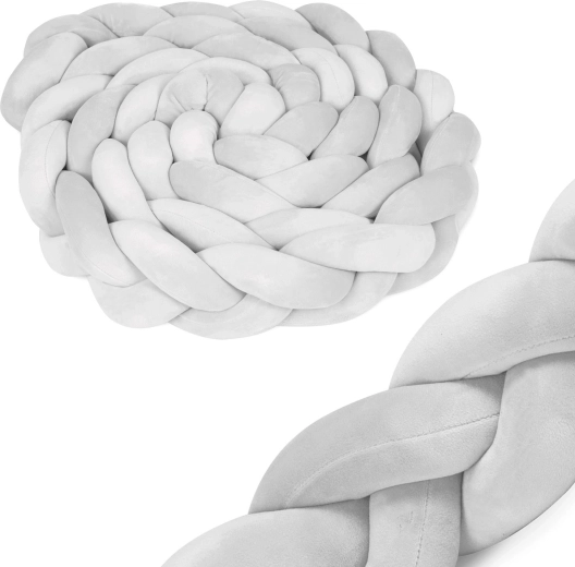 Protecție împletită pentru pătuț Ricokids, 3 m, gri