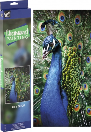 Grafix pictură cu diamante – păun 40 × 50 cm