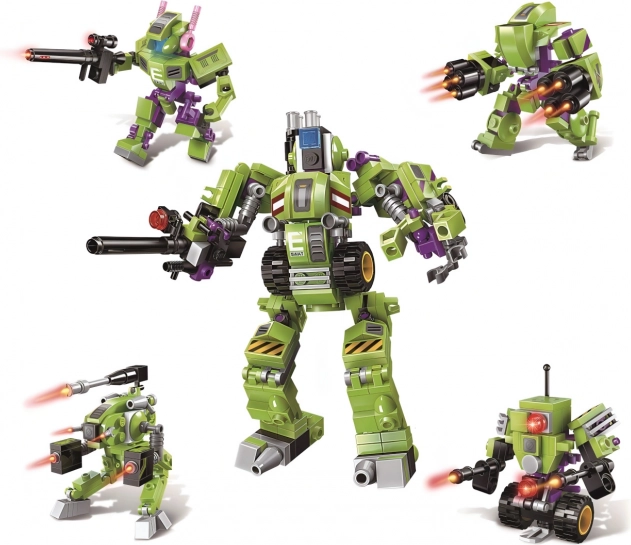 Qman Set de construcție robot polițienesc 4în1