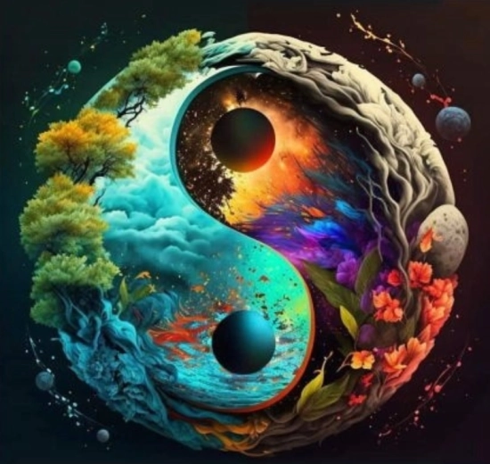 Pictură după numere Yin Yang 40 × 50 cm