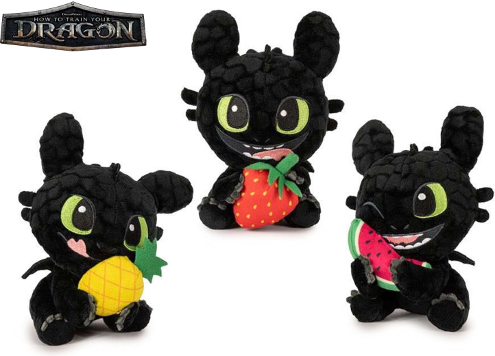 Dragon de pluș Fărădinți cu fructe din Cum să îți dresezi dragonul, 25 cm
