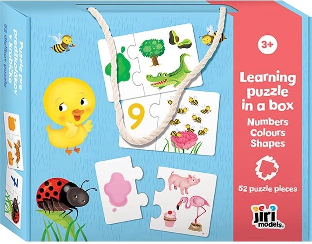 Puzzle pentru preșcolari în cutie: Cifre, culori, forme