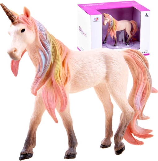 Figurină unicorn cu coamă curcubeu – Unicorn