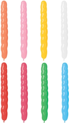 Balon lung spiralat Gemar în culori pastelate 8/25 cm - 1 bucată