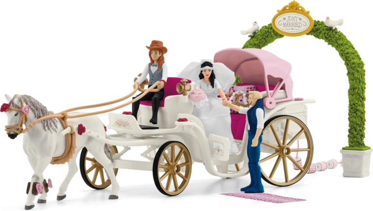 Schleich Horse Club trăsură de nuntă cu lipițan și accesorii