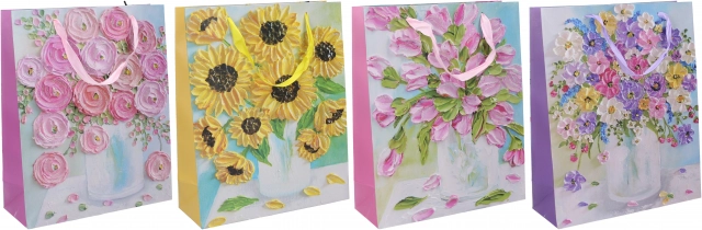 Pungă cadou L 31 × 40 × 12 cm – mix de modele pentru tot anul