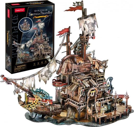 Puzzle 3D Portul piraților Tortuga, 218 piese