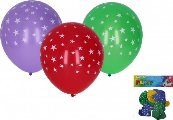 Baloane gonflabile cu imprimeu de stele - set de 5 buc