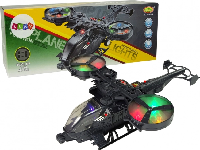Elicopter militar cu lumini și sunete