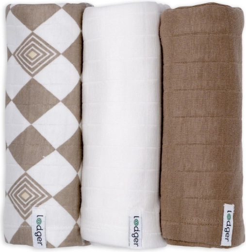 Lodger swaddler solid matcha, set 3 buc. 70 × 70 cm buffalo