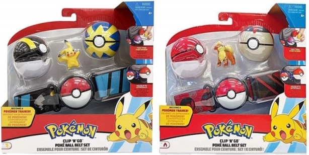 Curea POKÉMON Clip 'N' Go cu Poké Ball-uri și figurină