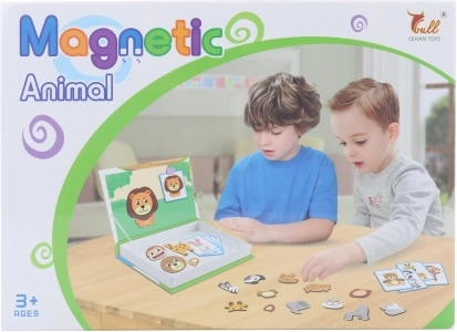 Set de construcție magnetic cu animăluțe – 34 de piese și 8 cartonașe
