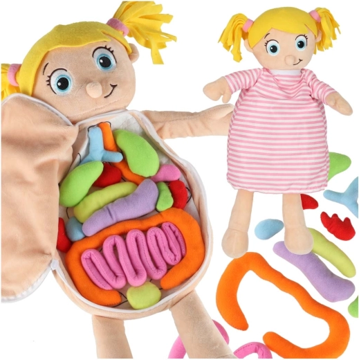 Păpușă anatomică din pluș pentru copii Montessori
