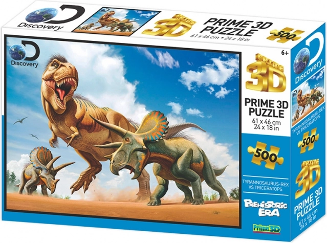 Puzzle 3D T-Rex vs. Triceratops 500 piese