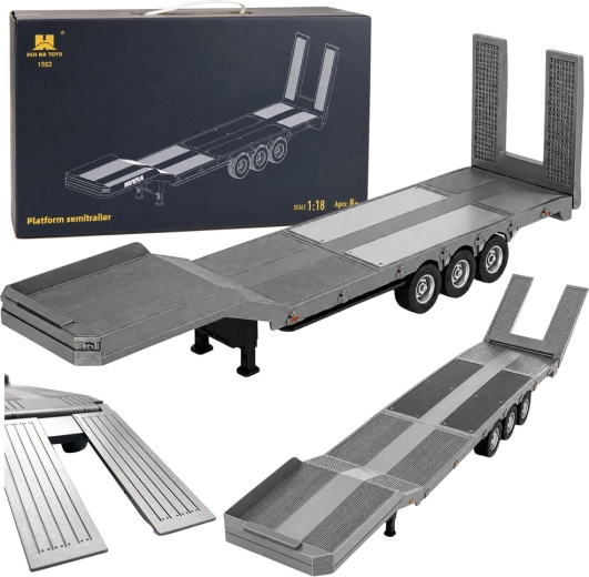 Semiremorcă RC Huina cu platformă joasă pentru Scania 770S 1:18 gri