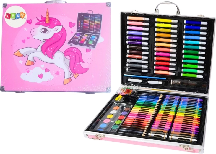 Set creativ în geantă cu unicorn, roz, 150 piese