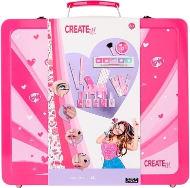 Create It! set mare de machiaj pentru copii în cutie metalică