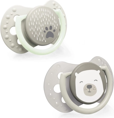 LOVI Suzeta din silicon dinamică BUDDY BEAR 6-18m 2 buc.